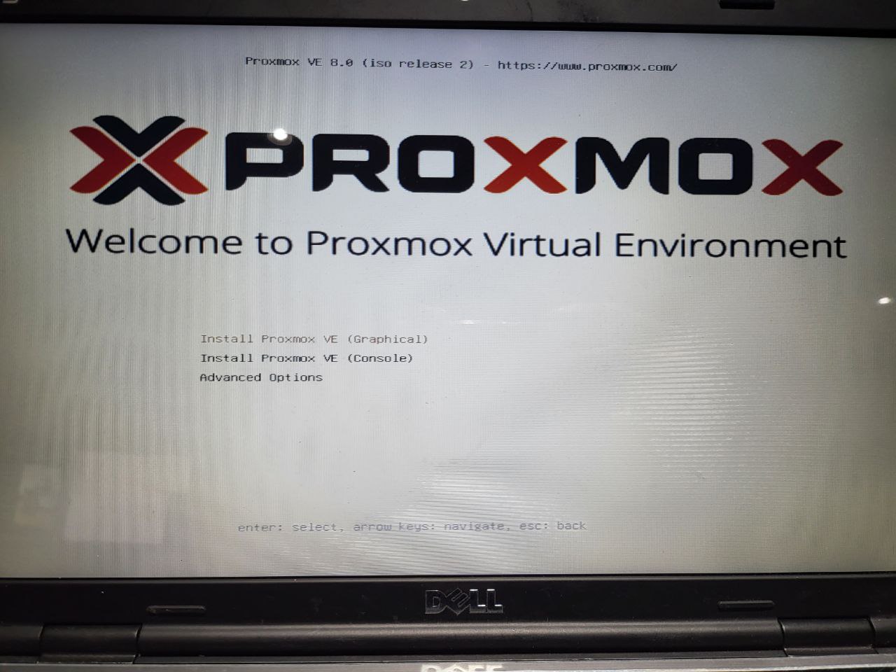 Proxmox Installer Screen