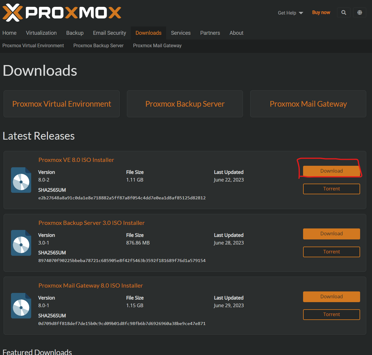 Proxmox Download