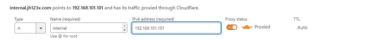 Add dns in cloudflare