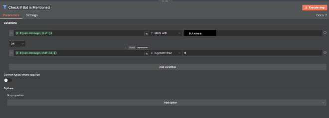 Check if bot is mentioned