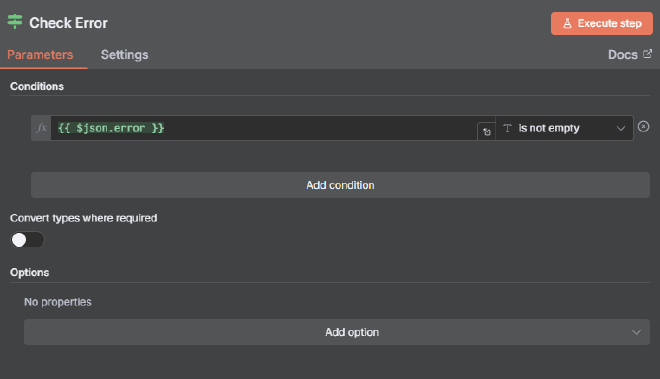 Check if there are errors