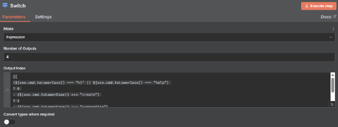 Command Switch Statement