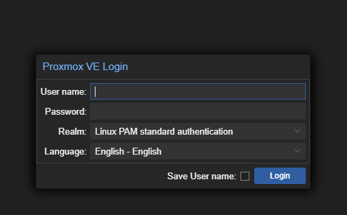 Login to Proxmox