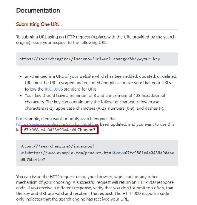 API for generated page