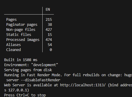 Successful Development Server