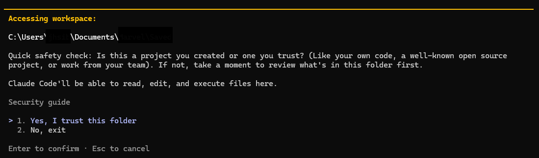 Trust Workspace Prompt