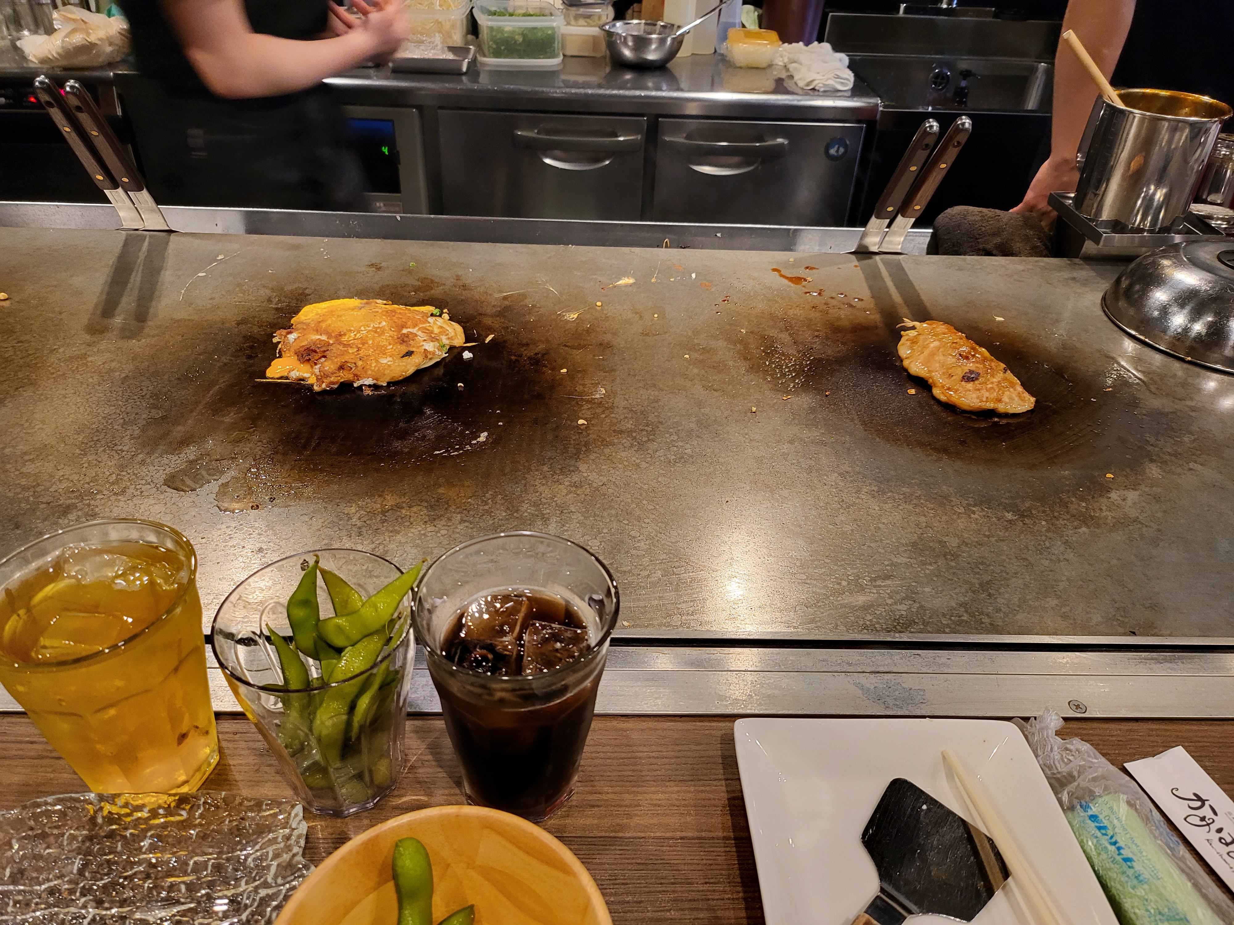 Making Okonomiyaki / Vegetarian dumplings